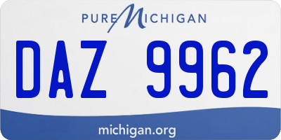 MI license plate DAZ9962