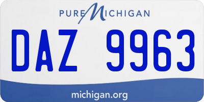 MI license plate DAZ9963
