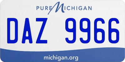 MI license plate DAZ9966