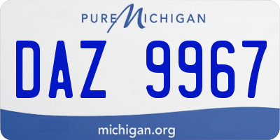 MI license plate DAZ9967