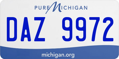 MI license plate DAZ9972