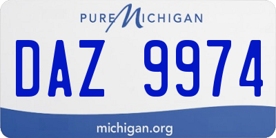 MI license plate DAZ9974