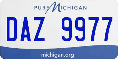 MI license plate DAZ9977
