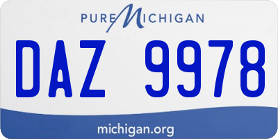 MI license plate DAZ9978