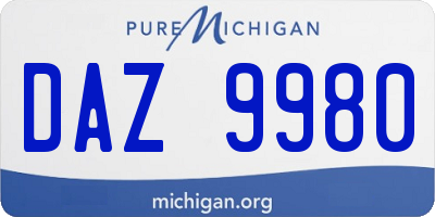 MI license plate DAZ9980