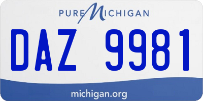 MI license plate DAZ9981