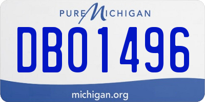 MI license plate DB01496