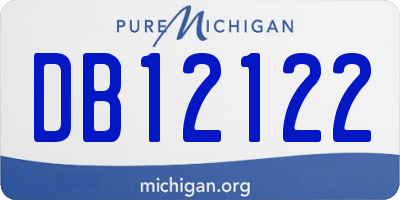 MI license plate DB12122