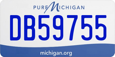 MI license plate DB59755