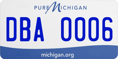 MI license plate DBA0006