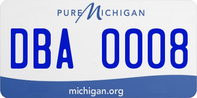 MI license plate DBA0008