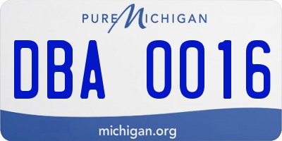 MI license plate DBA0016
