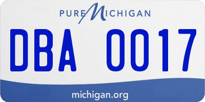 MI license plate DBA0017