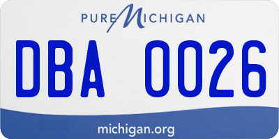 MI license plate DBA0026