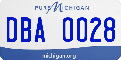 MI license plate DBA0028