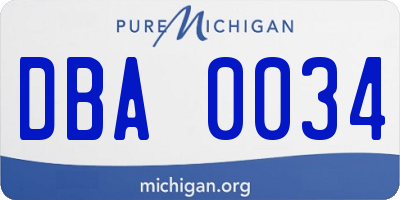 MI license plate DBA0034