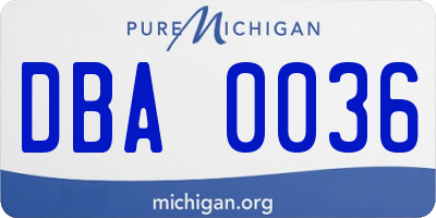 MI license plate DBA0036