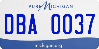 MI license plate DBA0037