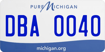 MI license plate DBA0040