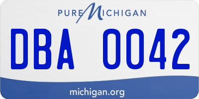 MI license plate DBA0042