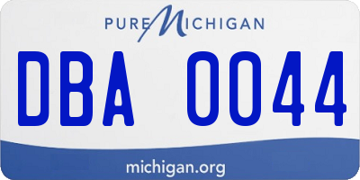 MI license plate DBA0044