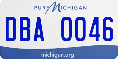 MI license plate DBA0046