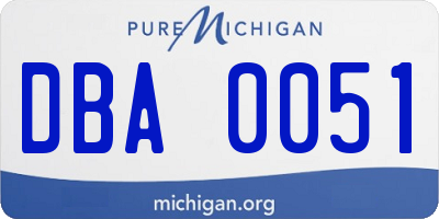 MI license plate DBA0051