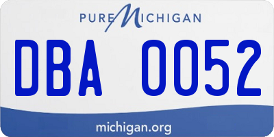 MI license plate DBA0052