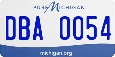 MI license plate DBA0054