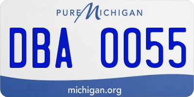 MI license plate DBA0055