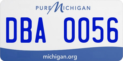 MI license plate DBA0056