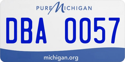 MI license plate DBA0057