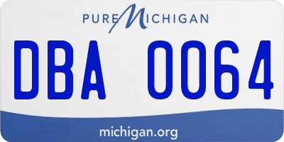 MI license plate DBA0064