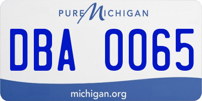 MI license plate DBA0065