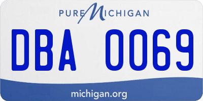 MI license plate DBA0069