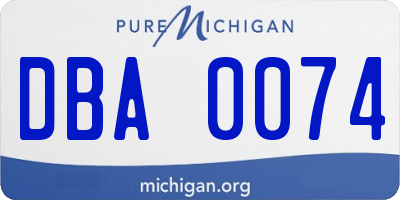 MI license plate DBA0074