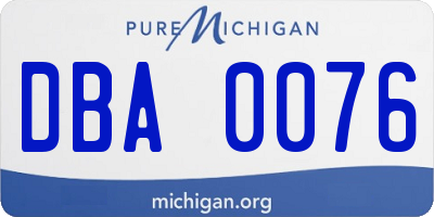 MI license plate DBA0076