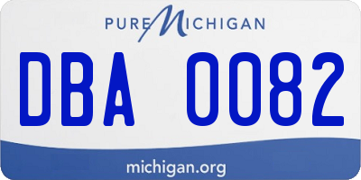 MI license plate DBA0082