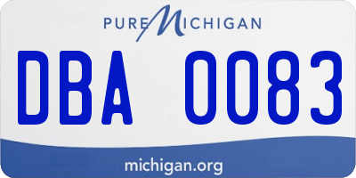 MI license plate DBA0083