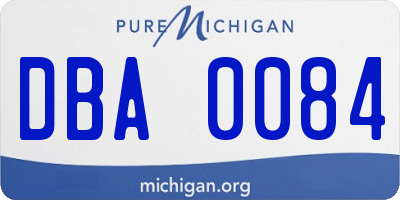 MI license plate DBA0084