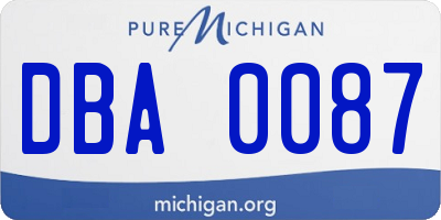 MI license plate DBA0087