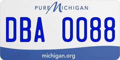 MI license plate DBA0088