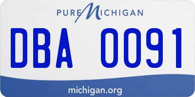 MI license plate DBA0091