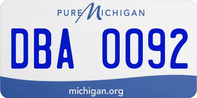 MI license plate DBA0092
