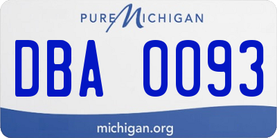 MI license plate DBA0093
