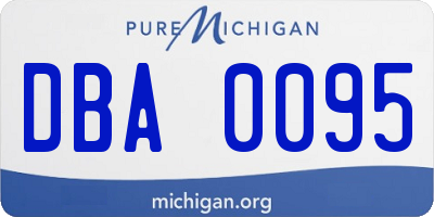 MI license plate DBA0095