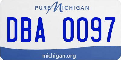 MI license plate DBA0097