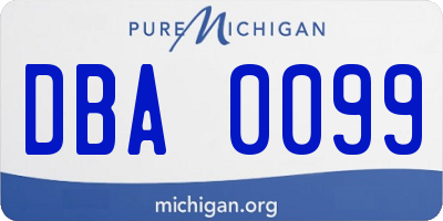 MI license plate DBA0099