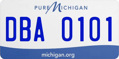 MI license plate DBA0101