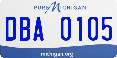 MI license plate DBA0105